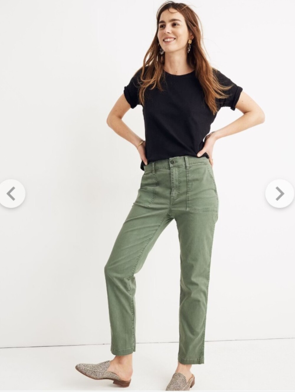 Madewell Stovetop Fatigue Pants, Green, Size 26
